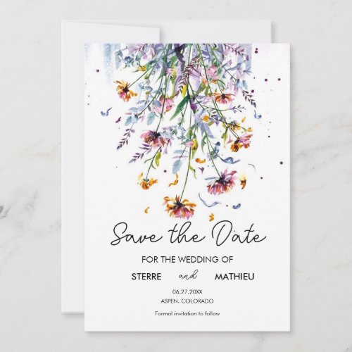 Delicate Whimsical Wildflowers Save The Date