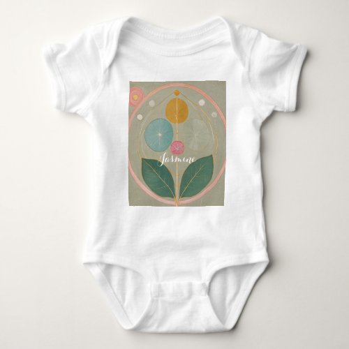 Delicate Whimsy Abstract Pastel Flower Baby Bodysuit