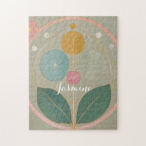 Delicate Whimsy Abstract Pastel Flower Jigsaw Puzzle