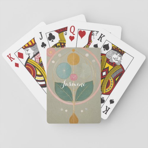 Delicate Whimsy Abstract Pastel Flower Poker Cards