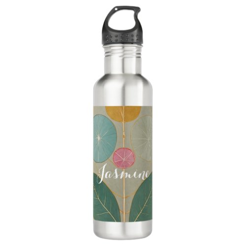 Delicate Whimsy Abstract Pastel Flower Stainless Steel Water Bottle