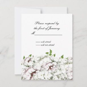 Delicate White and Blush Floral Reply Card