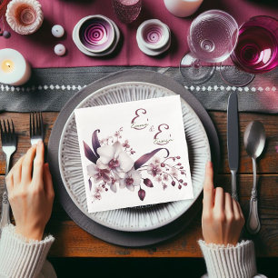 Delicate White and Magenta Orchids Customizable Paper Dinner Napkins