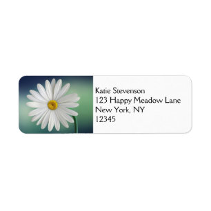 Delicate White Daisy Label