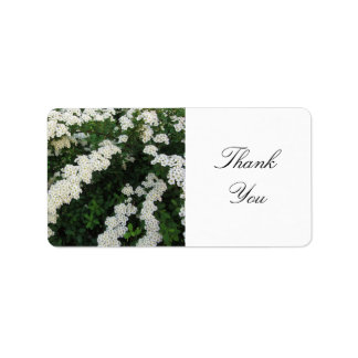 Delicate White Floral Thank You Label