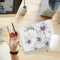 Delicate White Flowers Customizable Mousepad