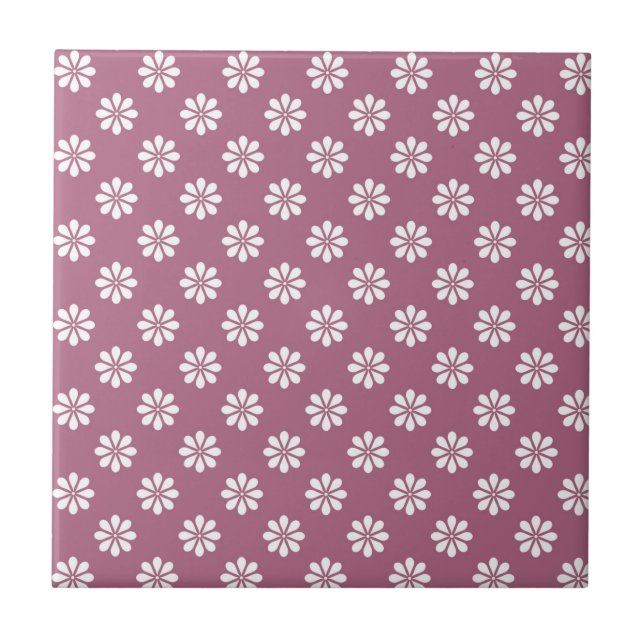 Delicate White Flowers Elegant Home Decor Design Ceramic Tile (Front)