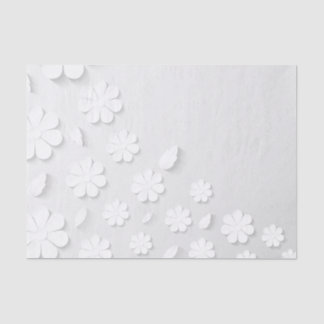 Delicate White Flowers Tissue Paper