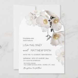 Delicate White Flowers Wedding Invitation