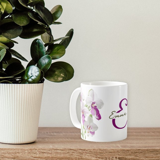 Delicate White Orchid Flowers Customizable Coffee Mug (Creator Uploaded)