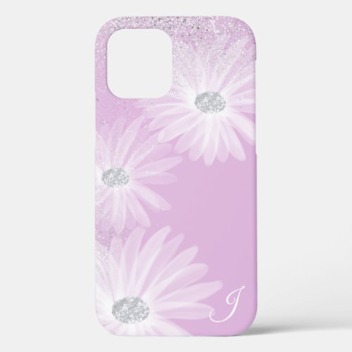 Delicate White Ribbon Flowers Monogram iPhone 12 Pro Case