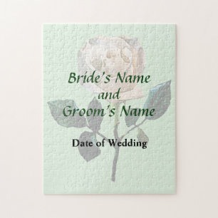Delicate White Rose Wedding Products Jigsaw Puzzle
