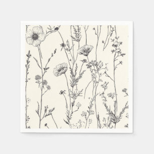 Delicate wild flowers napkin