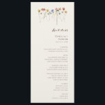 Delicate Wildflower | Beige Garden Wedding Dinner Menu<br><div class="desc">This delicate wildflower | beige garden wedding dinner menu is perfect for your simple, whimsical boho rainbow summer wedding. The bright, enchanted pink, yellow, orange, and gold color florals give this product the feel of a minimalist elegant vintage hippie spring garden. The modern design is artsy and delicate, portraying a...</div>