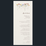 Delicate Wildflower | Beige Garden Wedding Dinner Menu<br><div class="desc">This delicate wildflower | beige garden wedding dinner menu is perfect for your simple, whimsical boho rainbow summer wedding. The bright, enchanted pink, yellow, orange, and gold color florals give this product the feel of a minimalist elegant vintage hippie spring garden. The modern design is artsy and delicate, portraying a...</div>