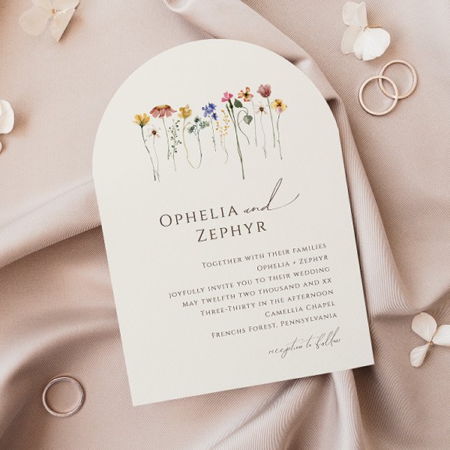 Delicate Wildflower | Beige Wedding Arch Invitation (Creator Uploaded)
