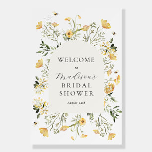 Delicate Wildflower Bridal Shower Welcome Foam Board