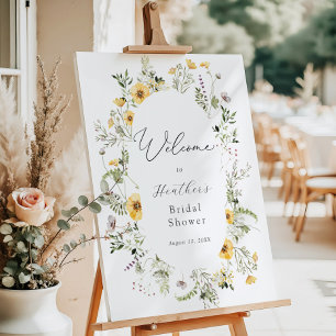Delicate Wildflower Bridal Shower Welcome Foam Board