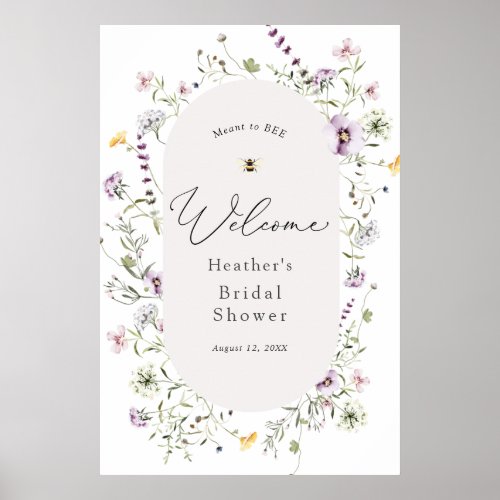 Delicate Wildflower Bridal Shower Welcome Poster