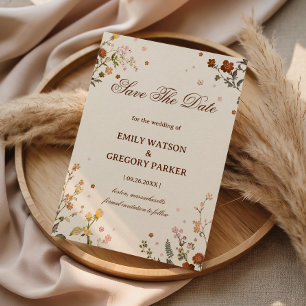 Delicate Wildflower Elegant Save The Date