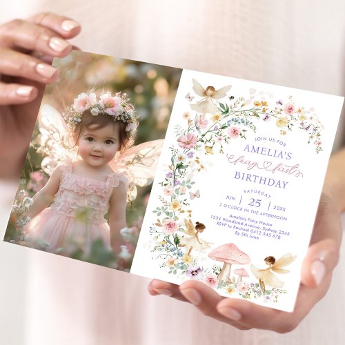 Delicate Wildflower Fairy First 1st Birthday Photo
