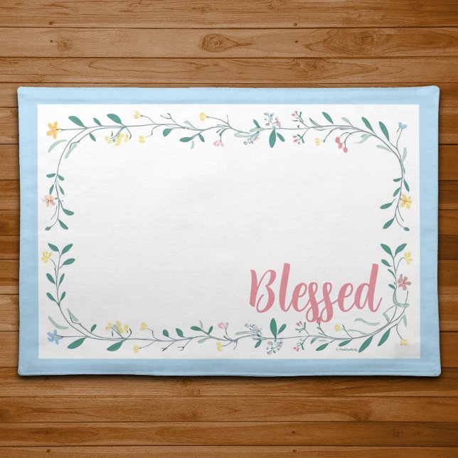 Delicate Wildflower Floral Placemat - Light Blue (Creator Uploaded)