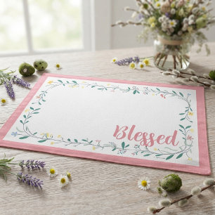 Delicate Wildflower Floral Placemat - Pink