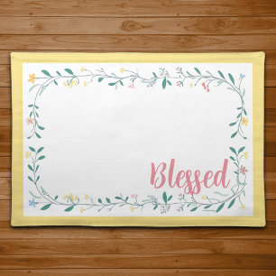 Delicate Wildflower Floral Placemat - Yellow