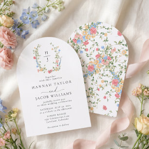 Delicate Wildflower Floral Wedding Invitation