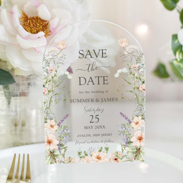 Delicate Wildflower Floral Wedding Save the Date (Creator Uploaded)