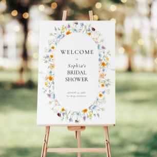 Delicate Wildflower Frame Welcome Sign