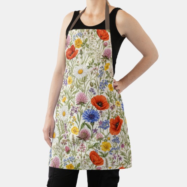 Delicate Wildflower Meadow Blooms Apron (Insitu)