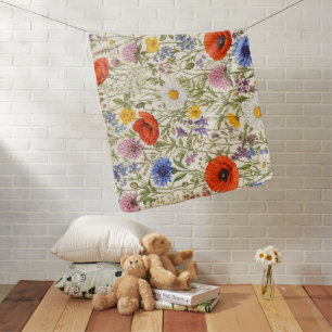 Delicate Wildflower Meadow Blooms Baby Blanket