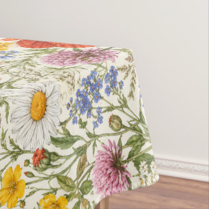 Delicate Wildflower Meadow Blooms Tablecloth