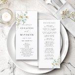 Delicate Wildflower Modern Boho Wedding Ceremony Program<br><div class="desc">For more advanced customization of this design,  please click the BLUE DESIGN TOOL BUTTON above!  Matching items are also available.</div>