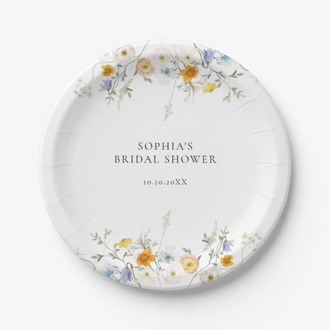 Delicate Wildflower Paper Plates (Front)