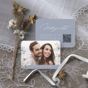 Delicate Wildflower Photo Wedding Website ID1102 Enclosure Card