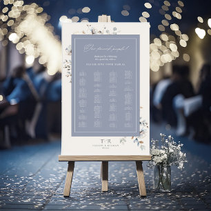 Delicate Wildflower Seating Chart Dusty Blu ID1102