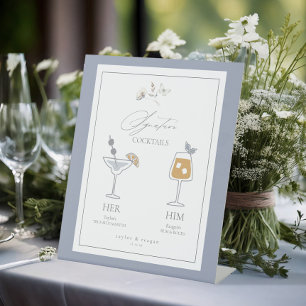 Delicate Wildflower Signature Drinks ID1102 Pedestal Sign