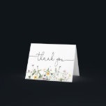 Delicate Wildflower Thank You Card<br><div class="desc">Matching Thank you Card for Delicate Wildflower Garden Collection,  featuring yellow and purple florals. Customize with your information.  Click "click to customize further" to change the font style,  size or color.</div>