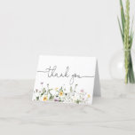 Delicate Wildflower Thank You Card<br><div class="desc">Matching Thank you Card for Delicate Wildflower Garden Collection,  featuring yellow and purple florals. Customize with your information.  Click "click to customize further" to change the font style,  size or color.</div>
