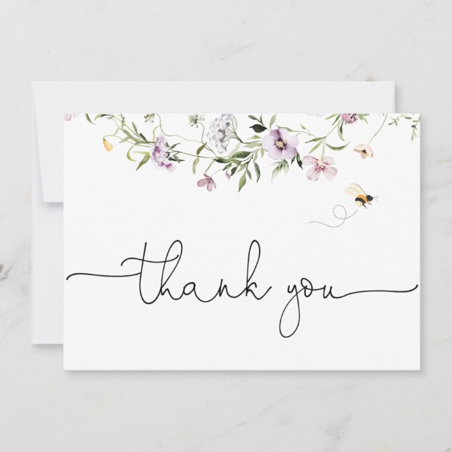 Delicate Wildflower Thank You Card (Front)