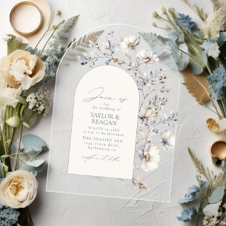 Delicate Wildflower Watercolor Arch Wedding ID1102