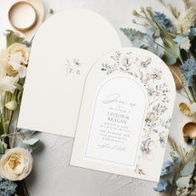 Delicate Wildflower Watercolor Arch Wedding ID1102