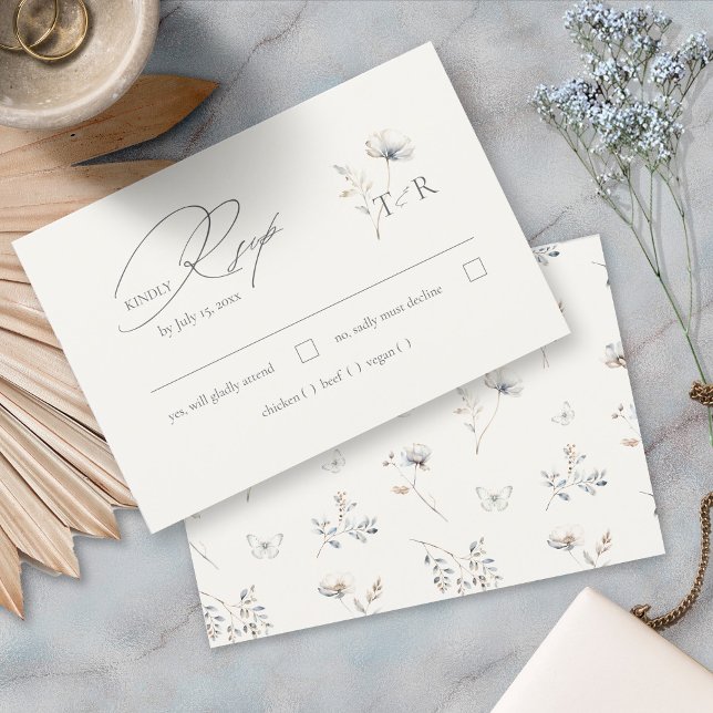 Delicate Wildflower Watercolor ID1102 RSVP Card (Creator Uploaded)