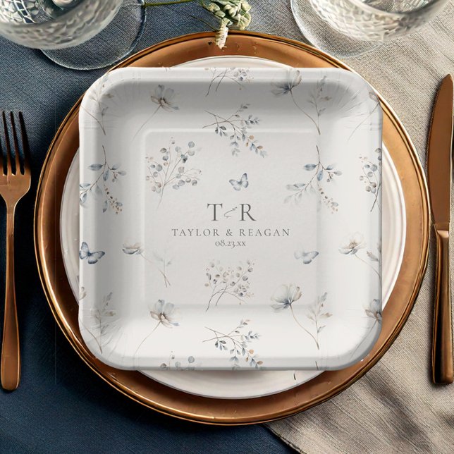 Delicate Wildflower Watercolor Pattern ID1102 Paper Plates (Creator Uploaded)