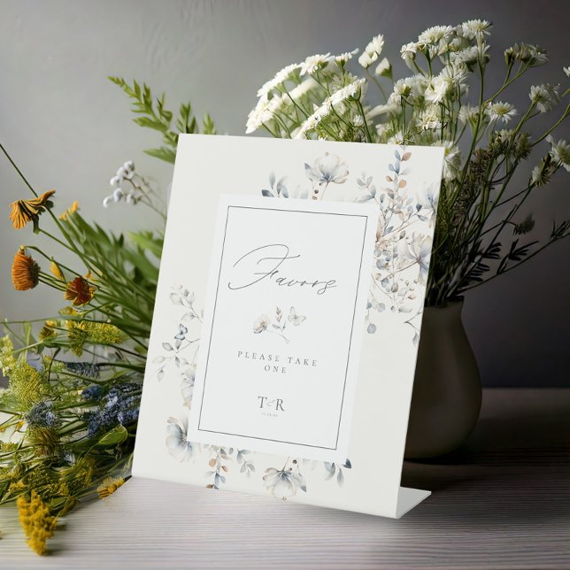 Delicate Wildflower Wedding Favors ID1102 Pedestal Sign (Creator Uploaded)