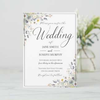 Delicate Wildflower Wedding Invitation