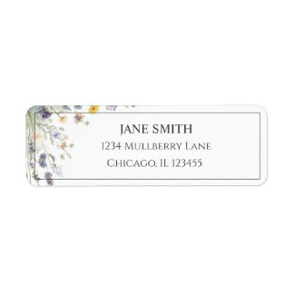 Delicate Wildflower Wedding Invitation Label