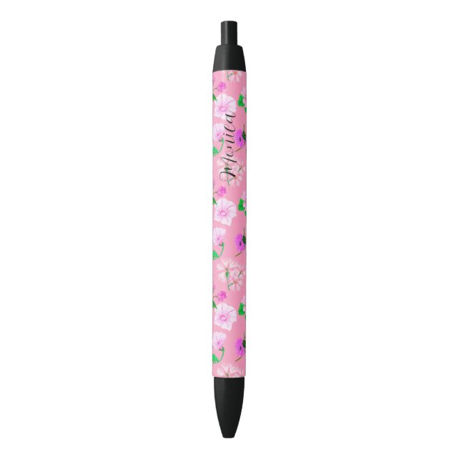 Delicate wildflowers in bubblegum watercolours pen (Front Vertical)